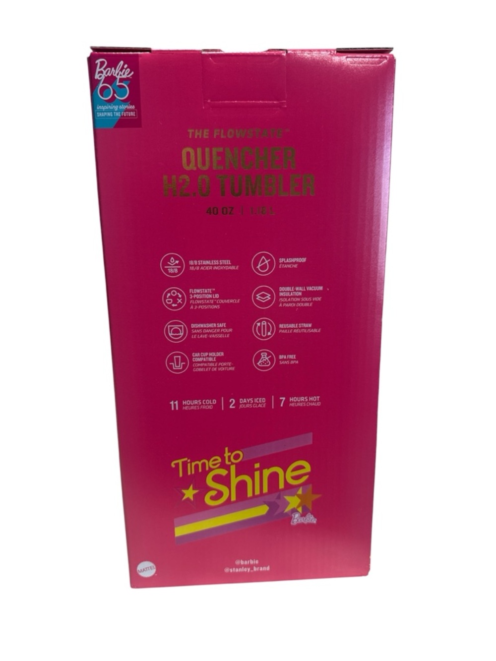 Barbie Hot Pink Quencher H2.O Tumbler with Gold Accents - Picture 2 of 2